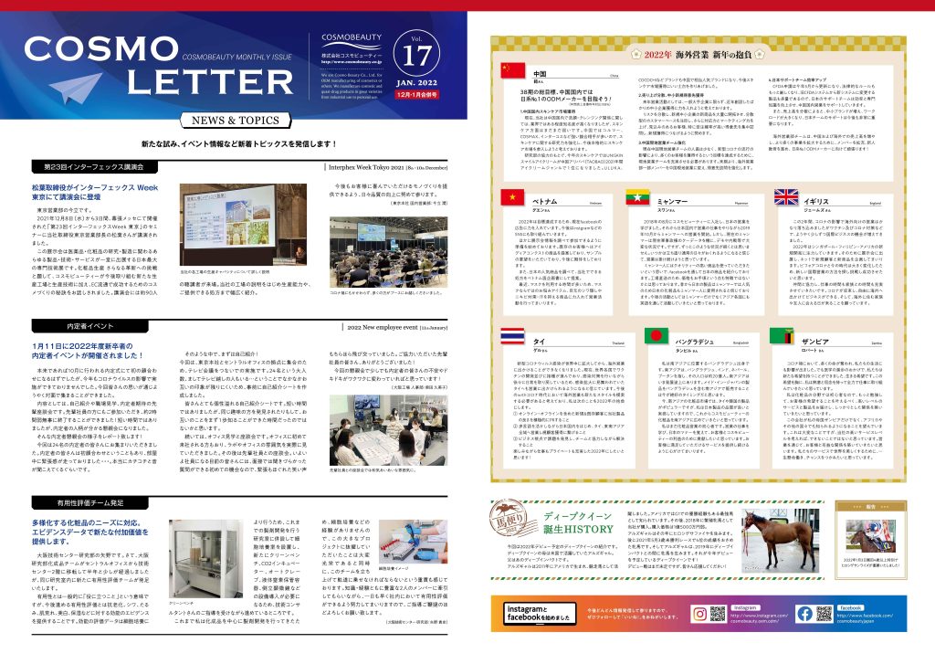COSMO LETTER Vol.17 【Dec 2021 – Jan 2022 Combined Issue】 Page